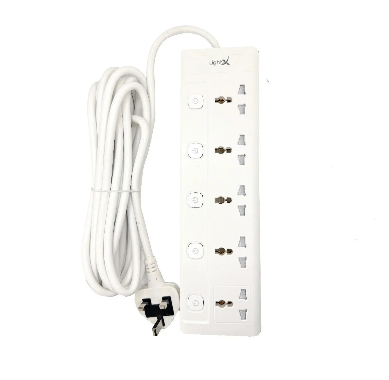 Lightx Power Extension 5 Socket & 3M with individual Switch