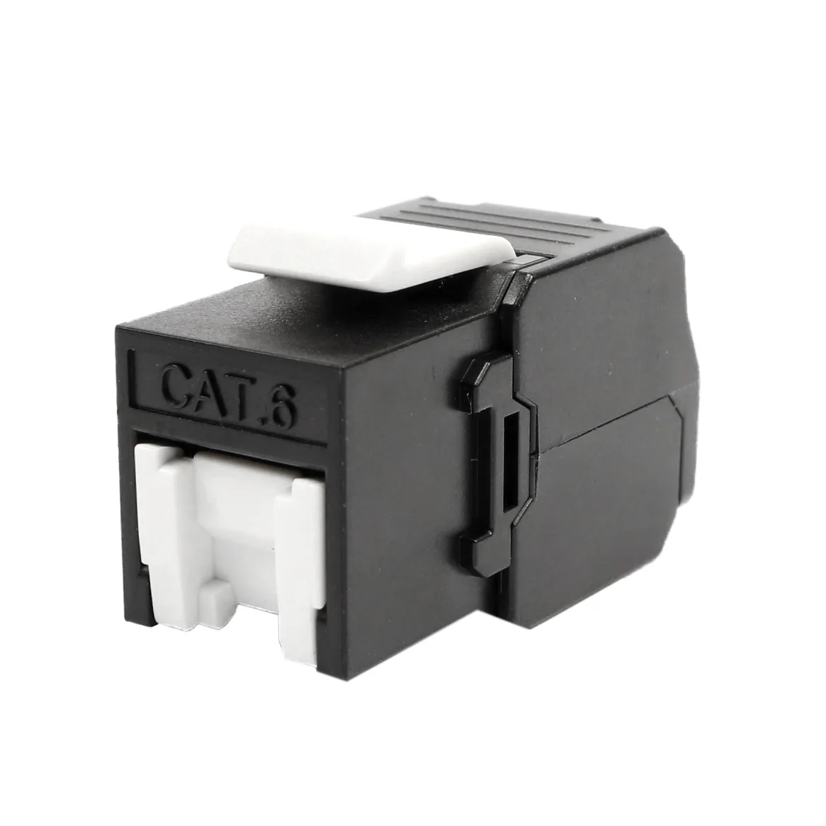 Keystone Jack Cat6 UTP 180 Degree Tool  Less, Black-APSYS