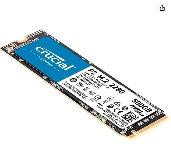 Crucial P2 500GB 3D NAND NVMe PCIe M.2 SSD