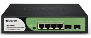 BDCOM 4-port GE PoE + 2-port GE uplink SFP Unmanaged PoE Switch