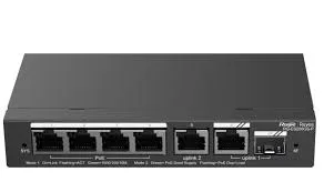 Ruijie 6-Port Gigabit Smart POE Switch, 4 PoE/POE+ Ports with 1 Gigabit RJ45/1 combo SFP uplink ports