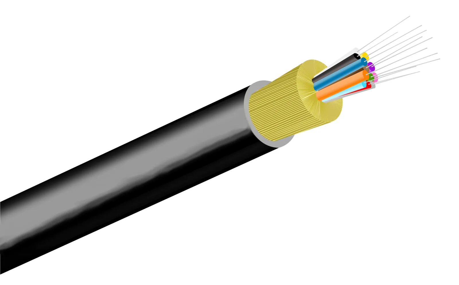 6Core Indoor/Outdoor Central Loose Tube Multimode OM3 LSZH,ECA Black Fiber Cable APSYS