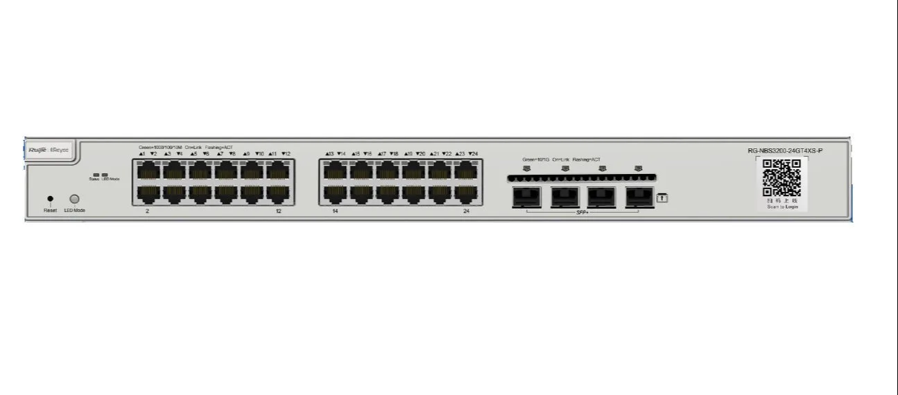 Ruijie 24-Port Gigabit Layer 2 Cloud Managed PoE Switch, 4 * 10G Uplink
