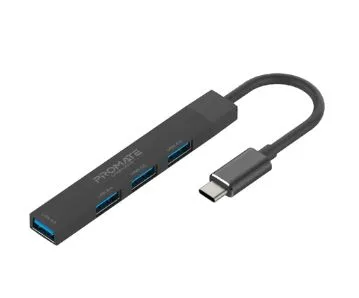 Promate 4-in-1 Multi-Port USB-C, USB-A Adapter Data Hub 3.0