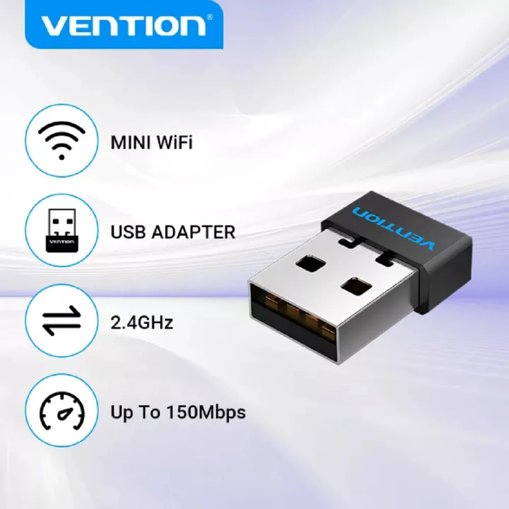 Vention USB Wi-Fi Dual Band Adapter 2.4G/5G Black