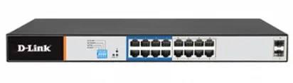 D-LINK GIGABIT ETHERNET SWITCH 16-PORT POE+ SMART, 2 SFP PORTS