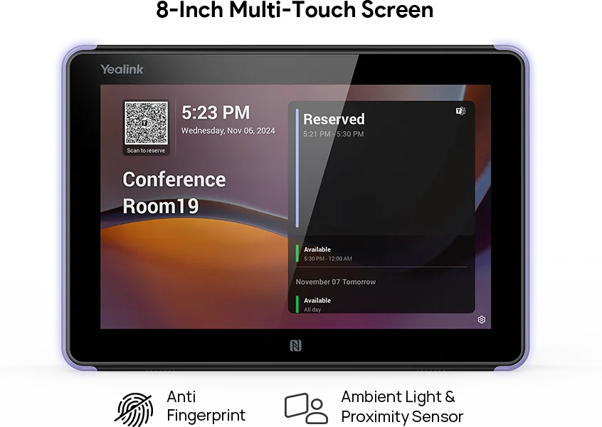 Yealink RoomPanel E2 8 inch Android-based Scheduling Panel