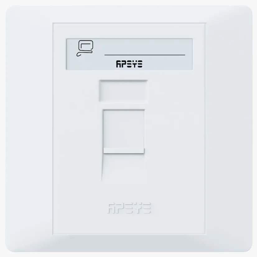 Face Plate Single Port Flat Type With Shutter APSYS