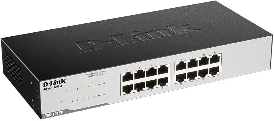 24 Port 10/100/1000Base-T Unmanaged Gigabit Switch (metal casing, rackmountable) (UK Plug) D-Link