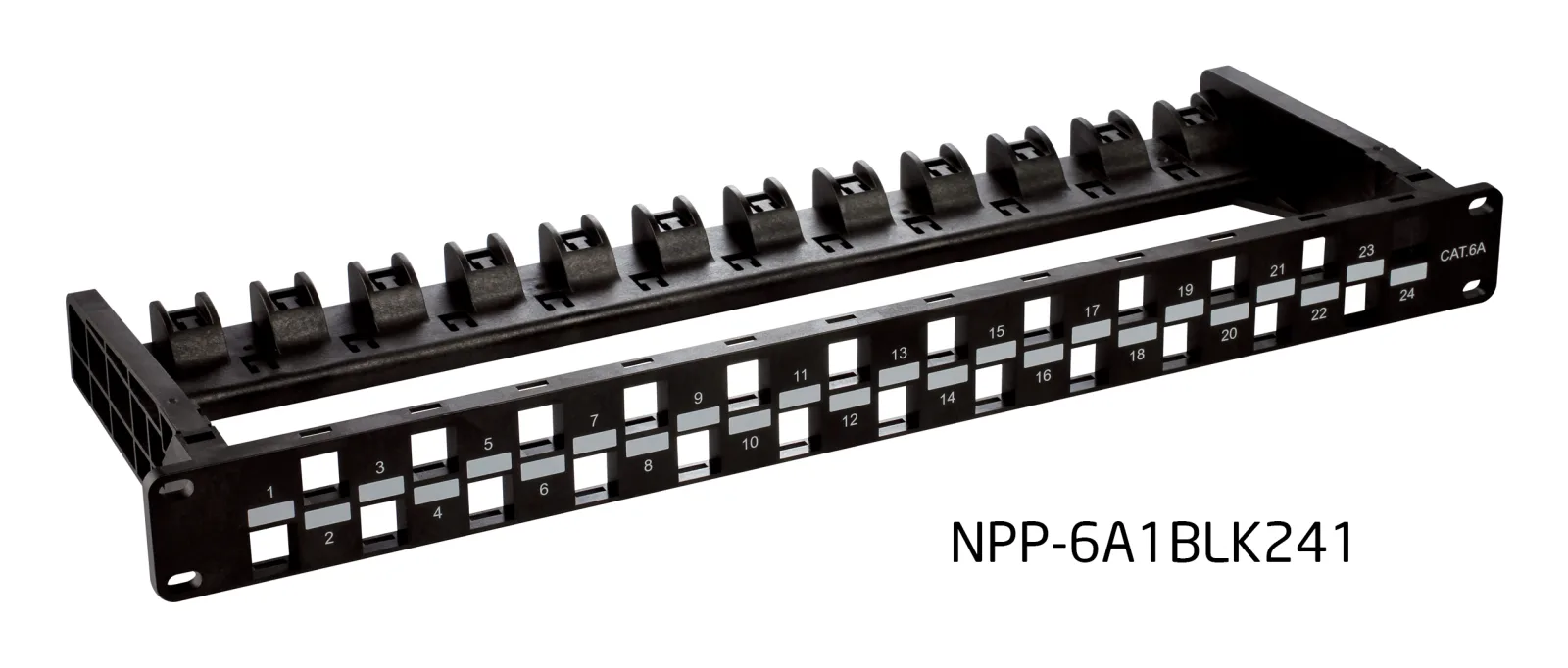 24 Port Patch Panel UnLoaded Snap Unshielded for UTP Cat6A Keystone Jacks -1U- Black Colour D-Link