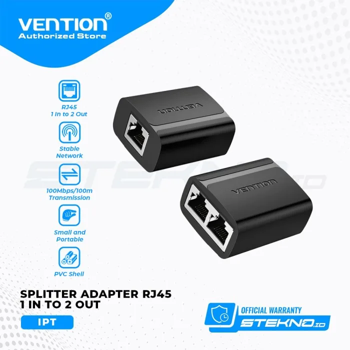 VENTION IPTB0 RJ45 Splitter Adapter Black PVC Type